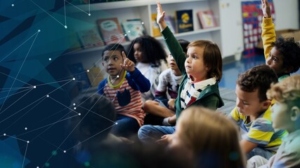 Young students participating in classroom remix