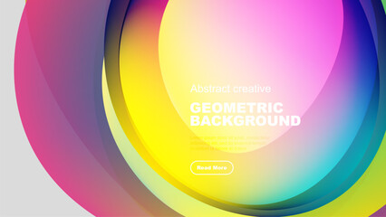 Vibrant abstract layers create dynamic geometric background. Colors blend, forming fluid shapes, modern design element.