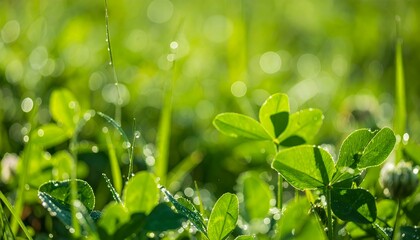 Lush green foliage background with textured leaves and natural light