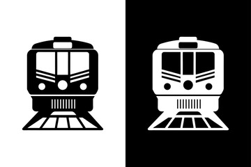 Train Front View Vector Icon, Public Transit Graphic.