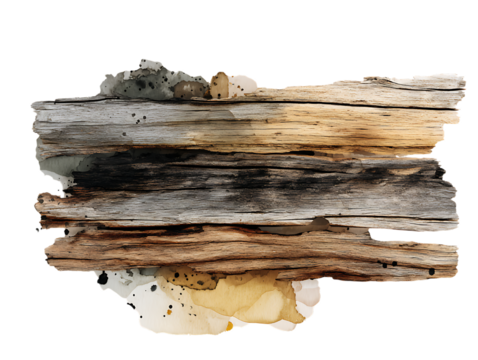 watercolor wood artistic plank decorative design