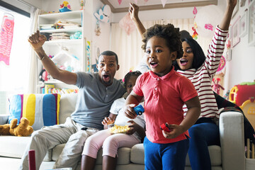 African family spending time together