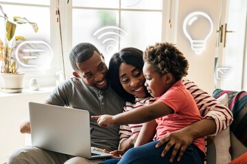 African family spending time together