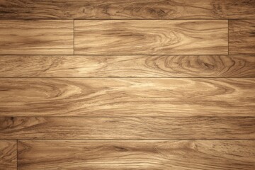 Fototapeta premium Overhead view of a wood plank floor, showing the natural grain and texture in a warm brown hue