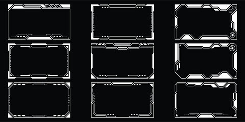 Sci-fi futuristic hud dashboard display virtual reality technology screen. User Interface set. Statistics, Data information infographic. Vector graphic