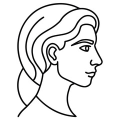 Elegant single line art human face profile vector illustration scalable graphic design illustration