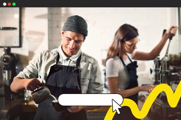 Barista working in a coffee shop