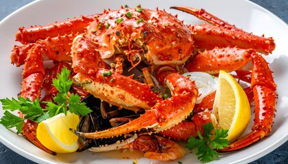 Roasted crab and shellfish platter