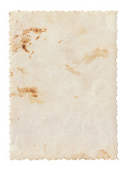 Vintage background of old ancient torn paper texture with spots. Old paper as background. Interesting texture of old yellowed paper slightly damaged by mold. Unique vintage texture of old paper.
