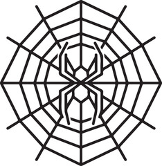 Obraz premium Stylized spider and web graphic for halloween and spooky themed designs