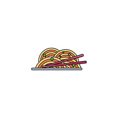 Ramen icon flat vector design.