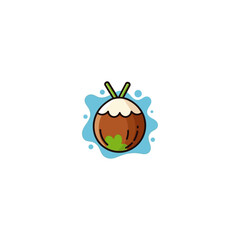 Coconut icon flat vector design. 