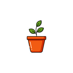 Flower pot icon flat vector design.