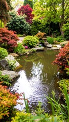 Colorful garden pond