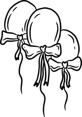 Hand Drawn Balloons With Bows