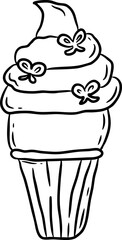 Hand Drawn Ice Cream with Bows