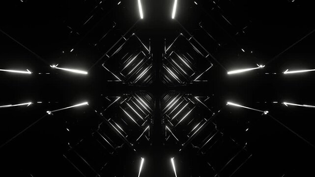 White Infinite Wireframe Geometric Abstraction Background VJ Loop in 4K