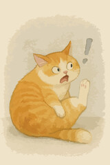 A cat in surprised acting