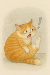 A cat in surprised acting