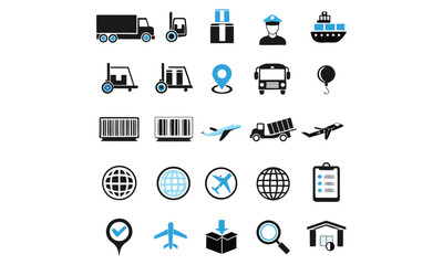 Logistics & Delivery Icon Set | Shipping, Supply Chain, Air Freight & Warehouse Graphics