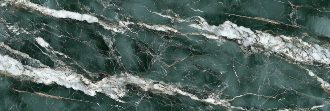 Fototapeta Elegant Forest Green Marble Stone with Dramatic Veins, Ideal for Luxurious Interior Design Projects