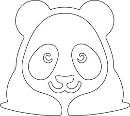 panda face vector outline design