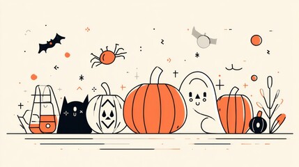 Spooky halloween celebration festive gathering digital art whimsical environment playful viewpoint seasonal theme