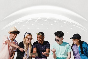 Social media share, teens watching viral content