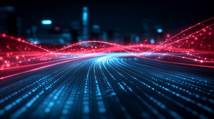 Conceptual Visualization of a Digital Financial Network with Data Streams and Virtual Connectivity