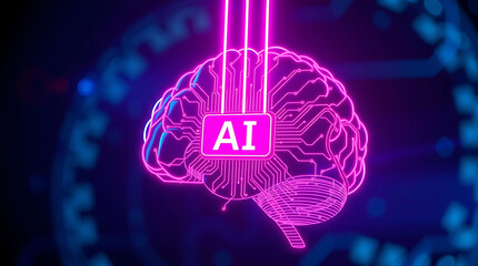 ai brain rendered as an intricate circuit