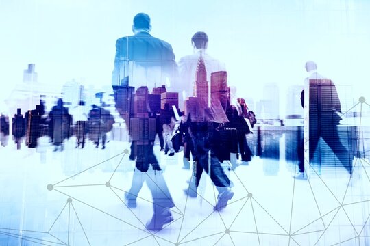 Crowd of business people walking - Powered by Adobe