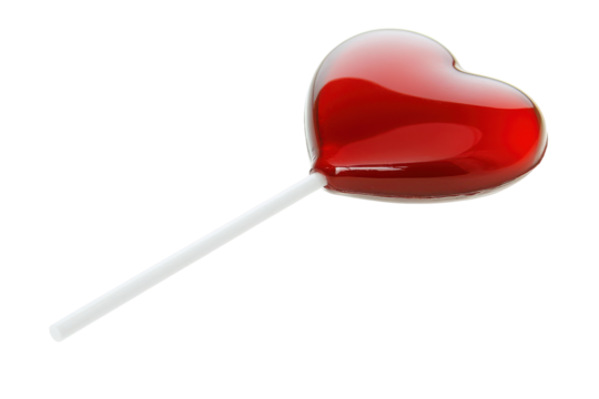 Red heart shaped lollipops isolated on transparent background. Red heart shaped lollipop isolated on white background. - Powered by Adobe