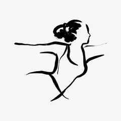 Yoga pose collage element, drawing illustration