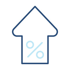 Tax Growth Icon Color Outline Style. Vector Illustration Design