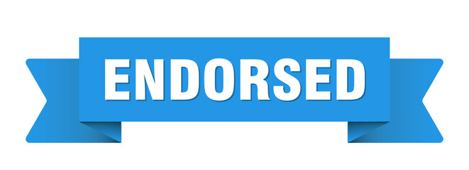 endorsed ribbon isolated on transparent background. endorsed ribbon