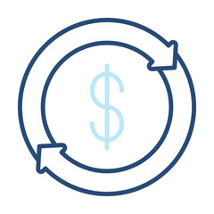 Exchange Icon Color Outline Style. Vector Illustration Design