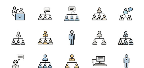 Organizational Structure and Teamwork Icons.