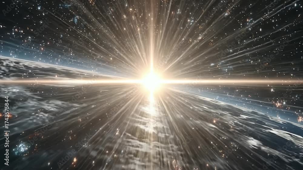 Wall mural exploding star in deep space galaxy background