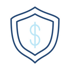 Business Protection Icon Color Outline Style. Vector Illustration Design