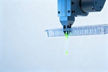 3D printer extruding green liquid