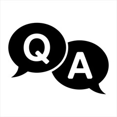 Q&A Icon, Question and Answer Speech Bubbles, FAQ Vector Illustration, Customer Support and Communication Concept, Q&A Chat Symbol, FAQ Vector, Questions and Answers Icon, Discussion and Help Symbol,.