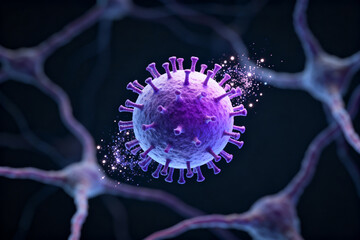 Virus cell and nerve cells