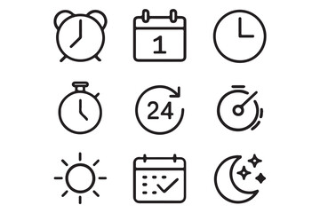 Time and Calendar Icons Set
