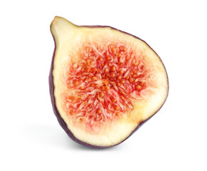 Fototapeta na wymiar Piece of ripe fig isolated on white