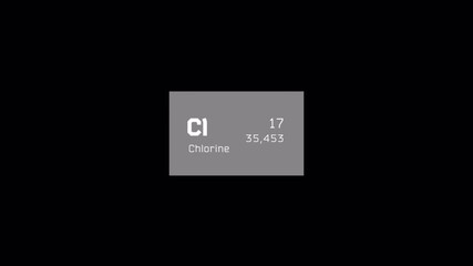 Modern Scientific Animation Featuring the Chlorine Element Tile with Atomic Data