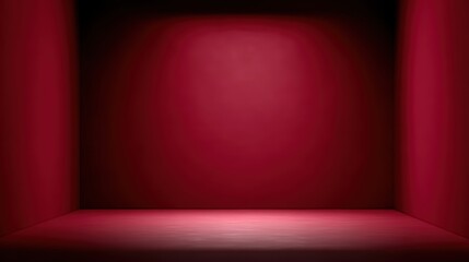 Red room with ceiling light vibrant red room bathed in soft illumination with a single light source descending from the ceiling