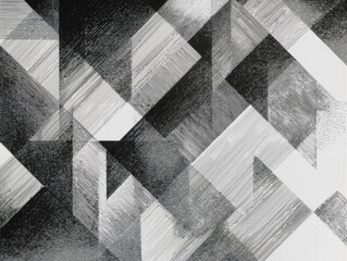 Abstract Geometric Black and White Sketch