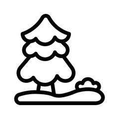 icon pine tree with style outline