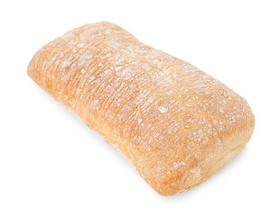 One tasty fresh ciabatta isolated on white