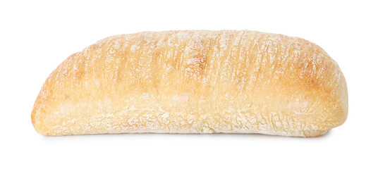 One tasty fresh ciabatta isolated on white